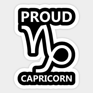 Proud Capricorn White Sticker
